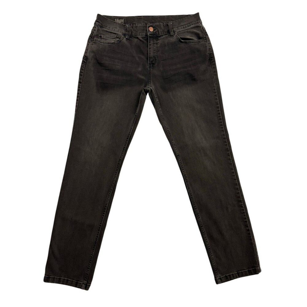 Mugsy Jeans Mens Size 32 Black Squid Ink Charcoal Wash Stretch Denim